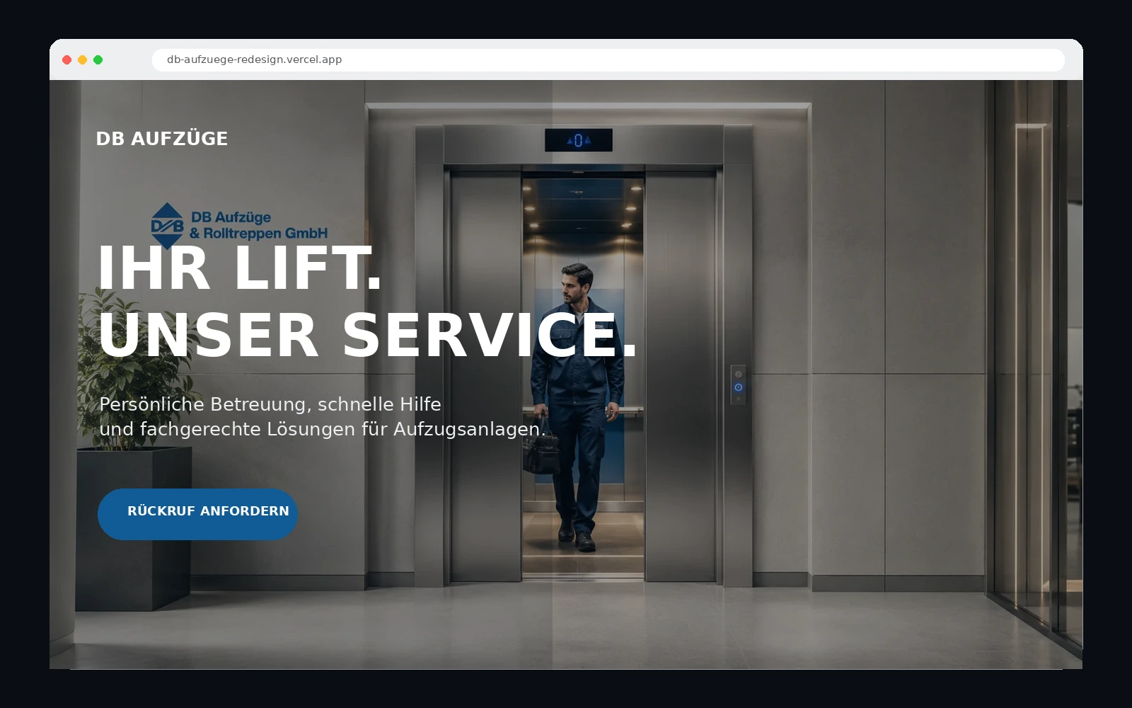 DB Aufzüge Website Redesign