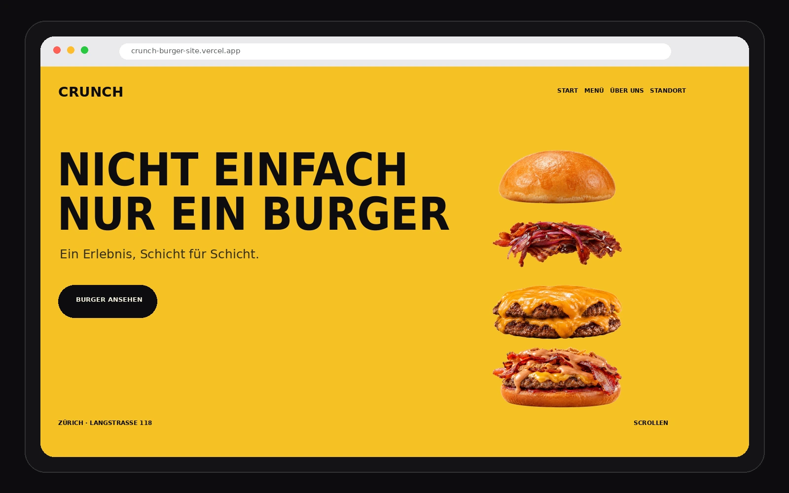Crunch Burger Website: Home