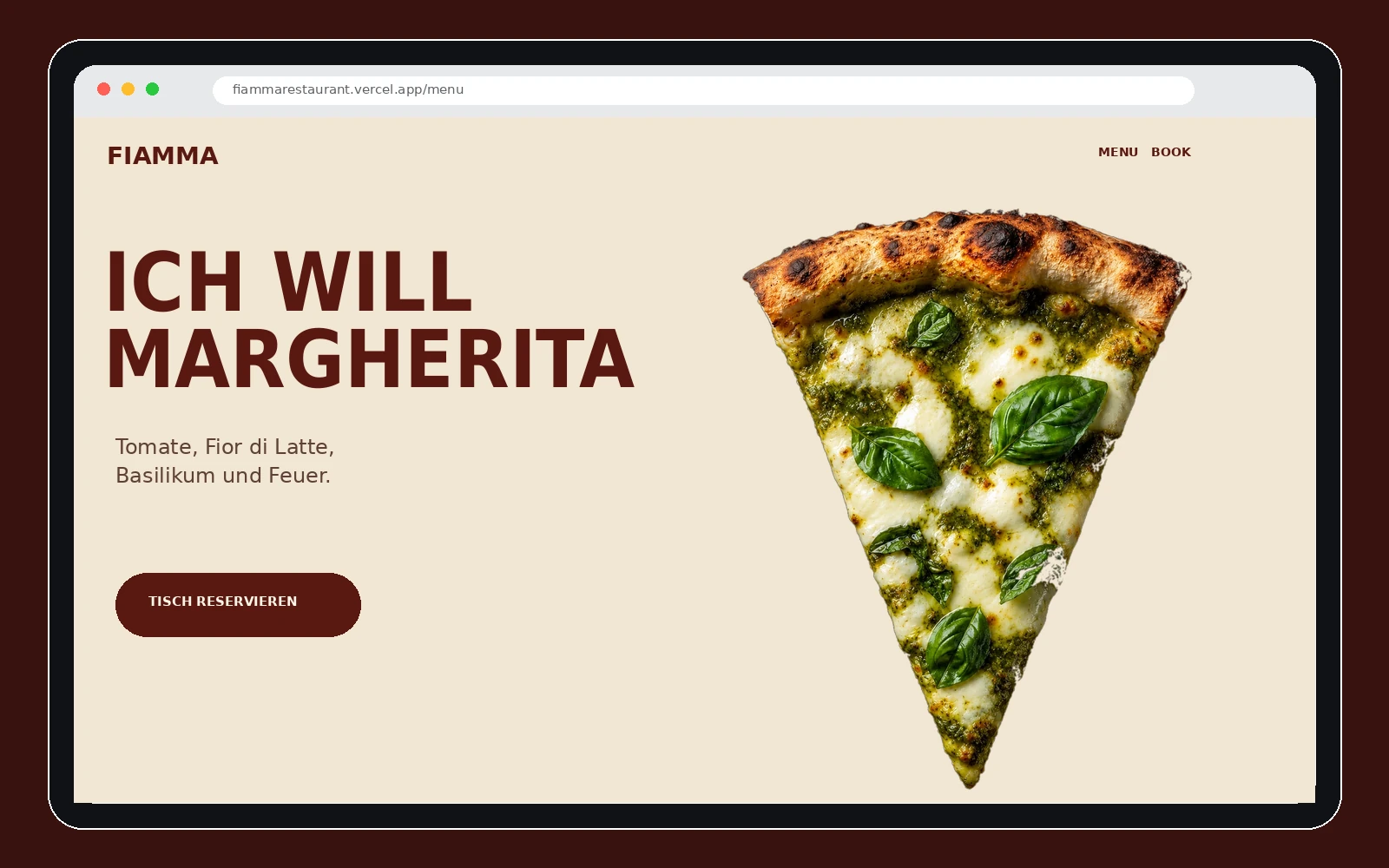 Fiamma Restaurant Website: Visual System