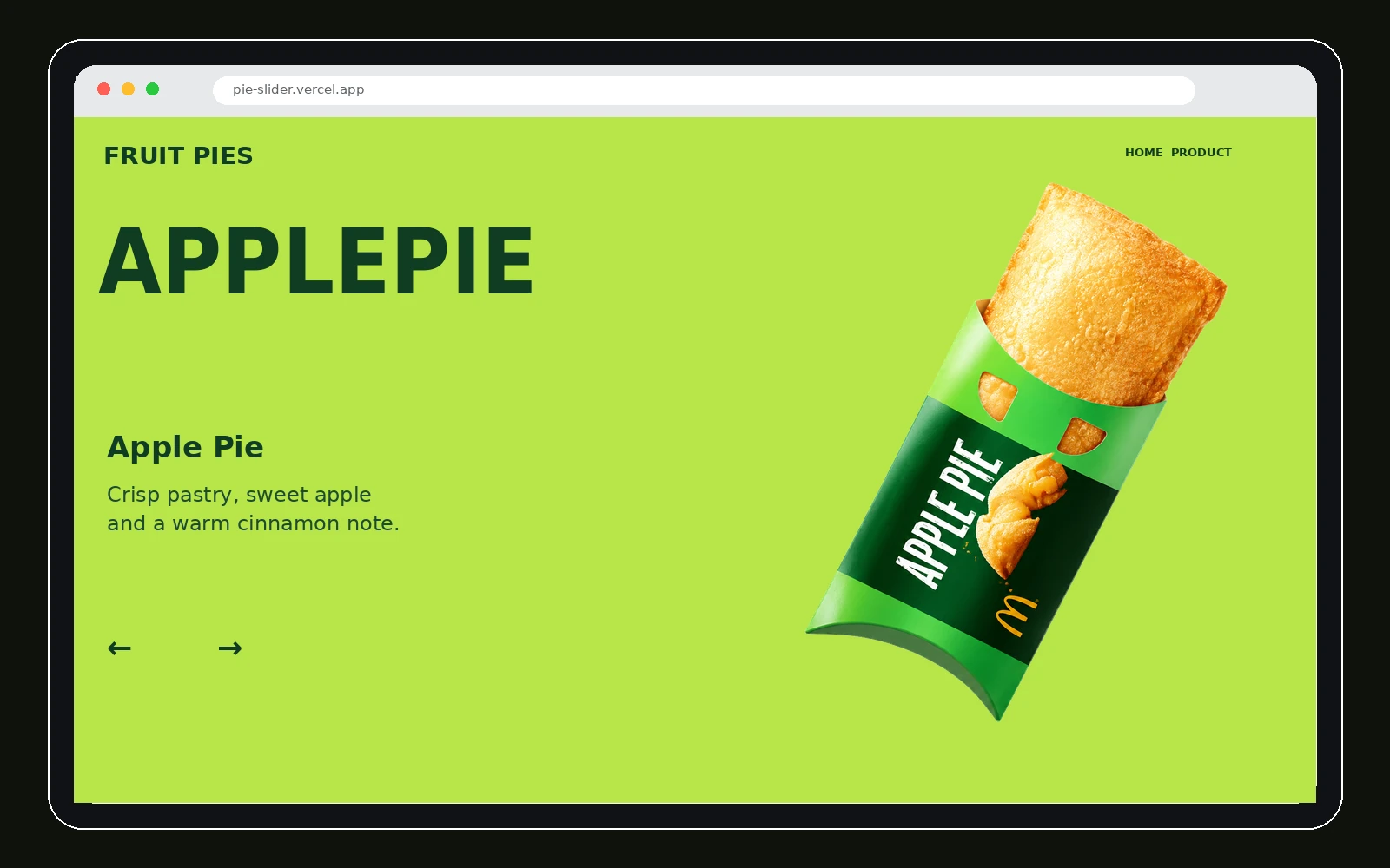 Fruit Pie Product Slider