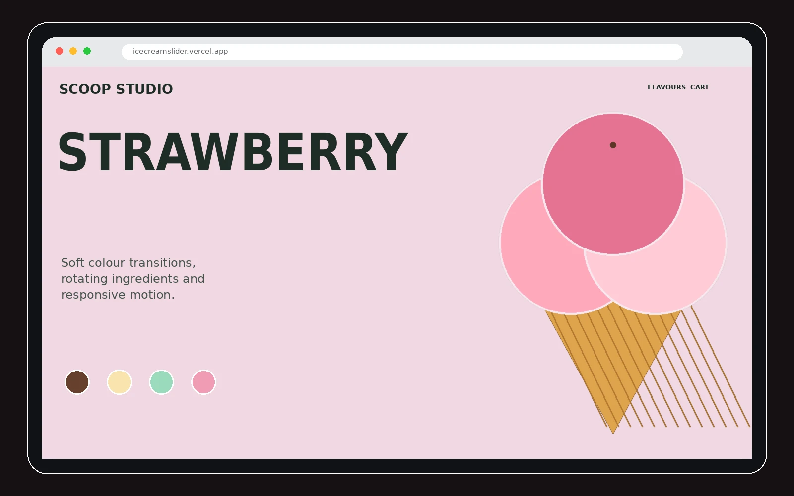 Ice Cream Product Slider: Flavour System